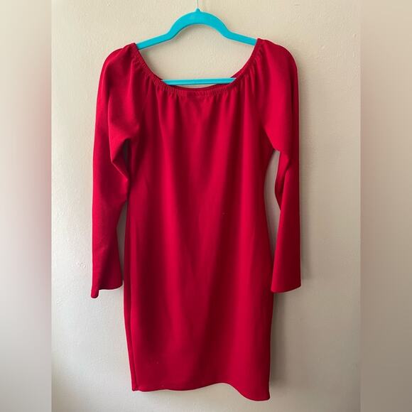 Red Omega Size 2XL Body-con Long Sleeve Dress - Picture 5 of 8